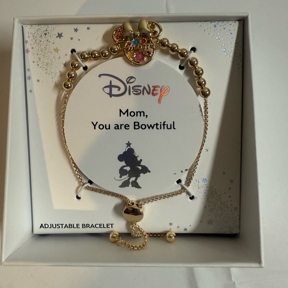 Disney Gold Bracelet with Multicolor Gems